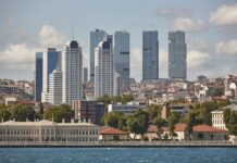 Investing in Turkey: Stocks, Crypto, and Business Opportunities Modern Istanbul skyline at sunset over the Bosphorus, representing the city's business and finance opportunities