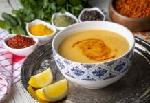 Turkish Soup Guide: 15 Bowls You Need to Try in Istanbul Bowl of traditional Turkish soup with herbs and lemon