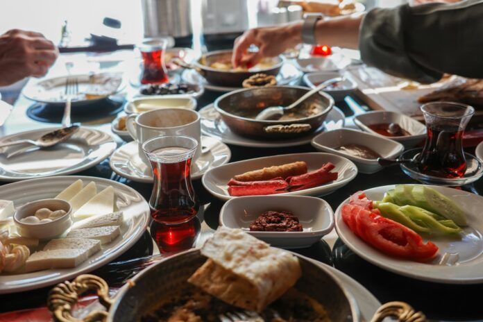 best-brunch-spots-istanbul Traditional Turkish breakfast spread on a table