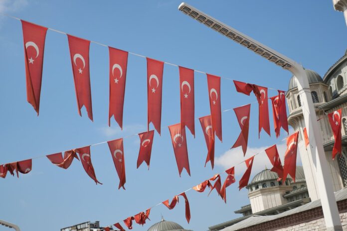 Turkish flags flying for Republic Day in Istanbul